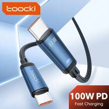 Toocki PD 100W Type C To Type C Cable 5A Fast Charge Cord Compatible With Macbook Poco Realme LED Indicator USB Type-C Cable - USB-C to Type C - View 1