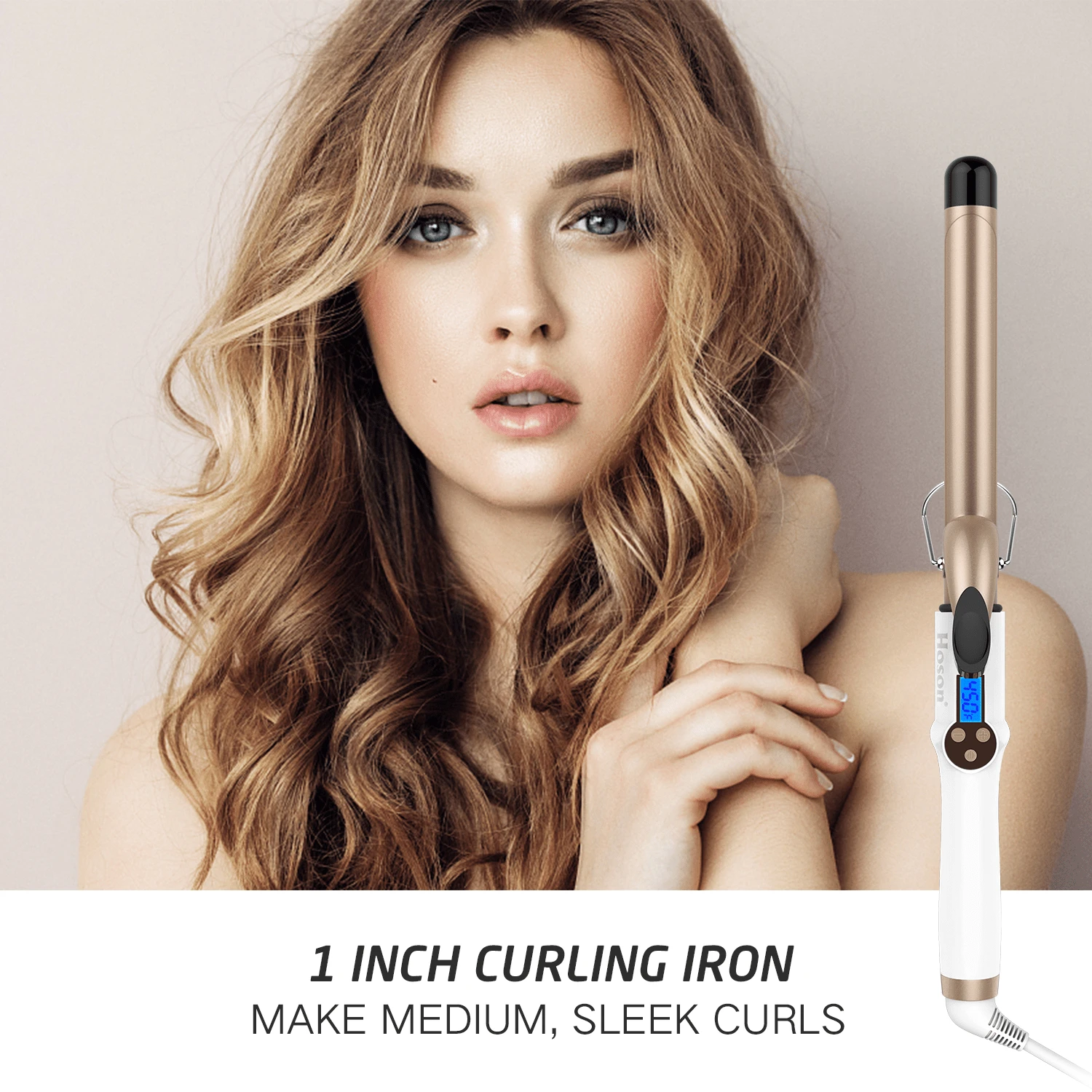 Hoson 1 Inch Curling Iron Professional Ceramic Tourmaline Coating