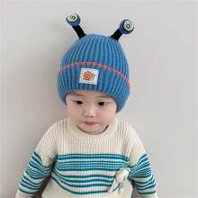 Em bé Mùa Đông Mũ Dệt kim Tai Người bảo vệ Mũ lưỡi trai Với Dễ thương Ốc sên Thiết kế Đối với Con trai Và Cô gái , Hàn Quốc Phong cách - Màu Khaki - Xem 2