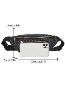 TIANDINGYU Men's Pu Leather Waist Bag With Clover Pattern Running Bag College Bag Summer Dad Old Money Freshman For Books Multi-Functional Dorm University Gifts For Men Fall Christmas Scream Men Bag Belt Bag Travel Bag Sling Bag For Men Vintage Funny Gifts Purse Holiday Thanksgiving Chest Bag For Men Side Bags For Men Satchel Bag Leather Bag Hobo Bag Hip Bag Pouch - Black - View 3