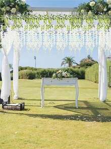 12pcs  White Artificial Flower Vine - White - View 9