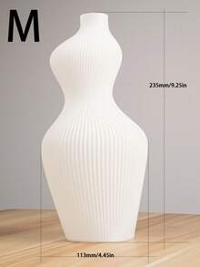 1入創意花瓶3D打印材料可降解北歐風格簡約花束套裝乾花瓶裝飾 - 白色 - 查看 2