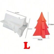 3d Christmas Tree Silicone Mold For Candle, Gypsum, Resin, Dropping Glue, Soap Making With Cedar Design, Holiday Decoration, Party Gift - L - View 2