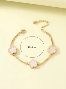 1入復古金屬派對幸運草手鍊，派對和婚禮風格，女士幸運草設計 - 白色 - 查看 4