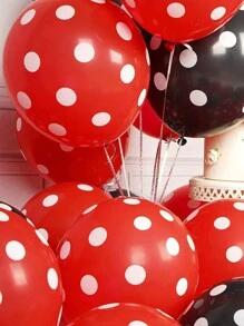 20 quả bóng bay chấm bi 12 inch bóng bay tròn bằng cao su Heli dùng cho tiệc sinh nhật, giáng sinh, năm mới, trang trí tiệc cưới, giáng sinh - Đỏ - Xem 5