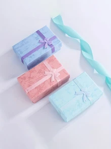 4入組精緻的雲和蝴蝶結細節的珠寶盒