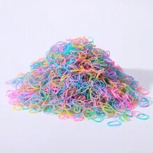 1000pcs Colorful Children Hair Ties With Bowknot Design, Disposable Elastic Ponytail Holders For Girls, Holidays And Simple Functions - Multicolor - View 3