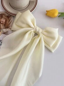 1個甜美可愛的蝴蝶結髮夾 - 米色 - 查看 2