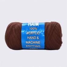 1 件 70 克 28 米/31 码巴西羊毛接发，适合女士儿童非洲羊毛丙烯酸线用于头发扭结经纱合成纤维接发手工编织辫子短发 2500D 纯聚丙烯 BCF 热定型 - 棕色 - 查看 1