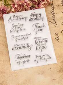 1 件透明硅胶印章，创意 DIY 印章，适用于剪贴簿、卡片、日记本，带有复古图标，非常适合办公室返校使用 - 無色 - 查看 2