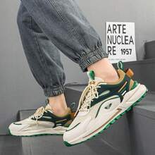Men's Sports Shoes, Breathable Casual Shoes, 2024 New Style Classic Simple Tie-Up Athletic Shoes For Young Adults In Fall And Winter - Green - View 4
