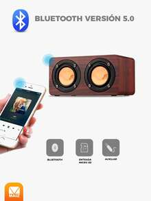 Bocina bluetooth  5.0 Sonido Portátil Vintage Retro - Rojo - Ver 2