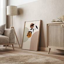 3入組米色、綠色、赤土波西米亞抽象植物印花牆藝術海報，現代藝術品浴室、臥室、辦公室、客廳家居牆壁裝飾，無框，15.7x23.6 英寸 - 杏色 - 查看 5