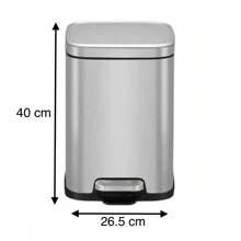 Set de 2 Botes de Basura cesto Eko 9 litros c/u Acero inoxidable - Plateado - Ver 3