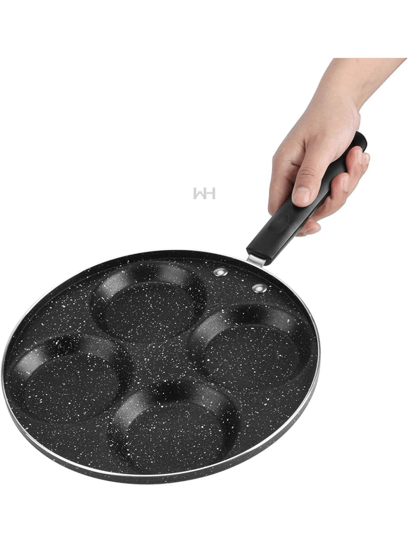 Sartén Para Huevos, Sartén Con 4 Agujeros. - Negro - Ver 1