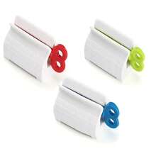 1入隨機顏色牙膏擠壓器牙刷架壁掛式擠壓器,適用於浴室、家庭和旅館