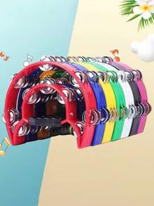 1 pieza doble fila & doble fila tintineo de mano percusión instrumento para actuación con alegría - Multicolor - Ver 1