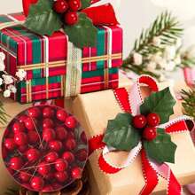 Pacote cereja artificial para decoração Natal - 50 /100/150peças