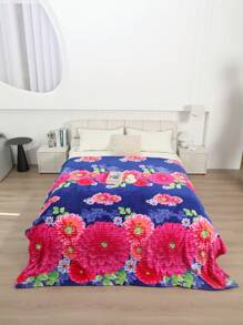 Cobijas Ligera Matrimonial Con Flores, Frazada Súper Suaves y Acogedoras, Patrón a Rayas, Super Suave y Cálida, Para Uso Durante Todas Las Estaciones (200*220 cm) - Azul Almirante Oscuro - Ver 4