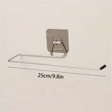 1入組衛生紙架浴室收納紙巾架廚房牆面掛鉤廁所紙支架家庭收納廁所配件 - 銀色 - 查看 5