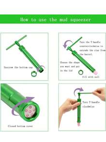 Stainless Steel Clay Extruder Sugar Paste Extruder Cake Decorating Tool Set With Ceramic Extruder, Mixer And Press - Green - View 5