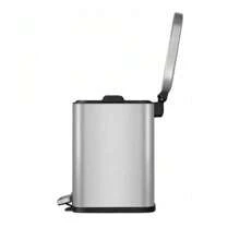 Set de 2 Botes de Basura cesto Eko 9 litros c/u Acero inoxidable - Plateado - Ver 6
