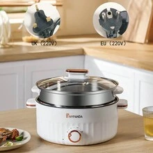 Tiny Panda Cocina Eléctrica Para Uso Doméstico/del Dormitorio - Olla individual de oro rosa UE + vaporera - Ver 2