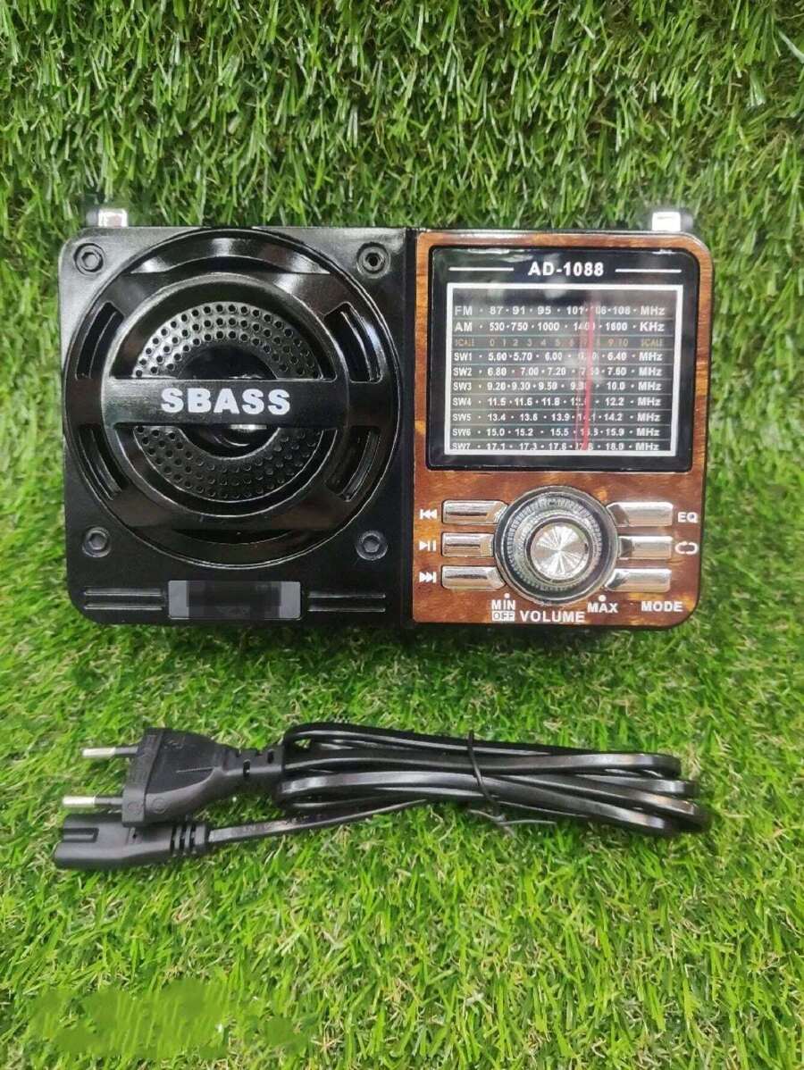 Radio Am Fm Usb Bluetooth Retro Portatil Recarregavel Antigo - Marrom - Visão 1