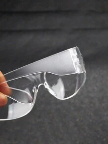 1pc Men's Fashionable Ellipse Shaped Pc Windproof And Protective Glasses With Reinforced Lens And Multiple Colors, Suitable For Daily Biking And Traveling Use - Clear - View 5