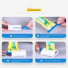 1入隨機顏色牙膏擠壓器牙刷架壁掛式擠壓器,適用於浴室、家庭和旅館