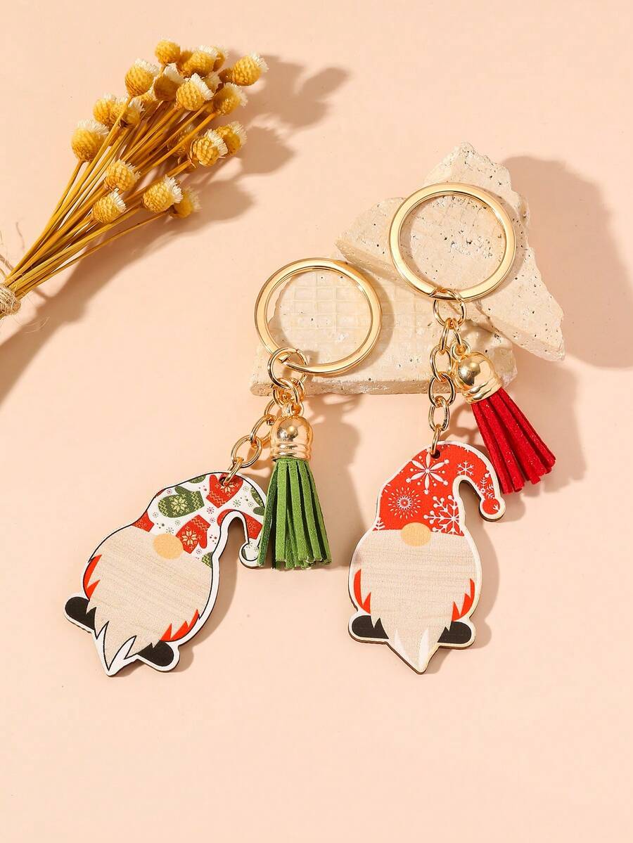 1 bộ/2 cái Giáng sinh Theo chủ đề Móc chìa khóa Cái túi Vật rủ xuống - Nhiều màu - Xem 1