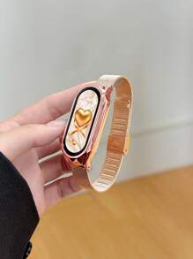 2-In-1 Milan Magnetic Closure Metal Strap & Protective Case Compatible With Xiaomi Mi Band 3/4/5/6/7/8/9, NFC - Starlight Charcoal - View 6