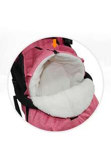 1pc Universal Footmuff For Baby Stroller (pink), Winter Warm Waterproof Windproof Footmuff Sleeping Bag With Plush Lining For Infants And Toddlers - Pink - View 7