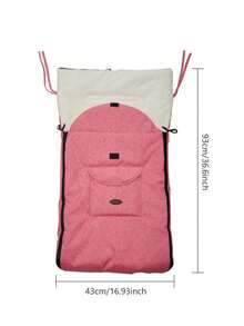 1pc Universal Footmuff For Baby Stroller (pink), Winter Warm Waterproof Windproof Footmuff Sleeping Bag With Plush Lining For Infants And Toddlers - Pink - View 8
