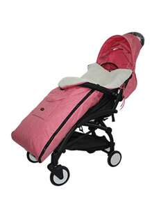 1pc Universal Footmuff For Baby Stroller (pink), Winter Warm Waterproof Windproof Footmuff Sleeping Bag With Plush Lining For Infants And Toddlers - Pink - View 1