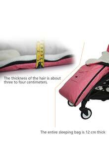 1pc Universal Footmuff For Baby Stroller (pink), Winter Warm Waterproof Windproof Footmuff Sleeping Bag With Plush Lining For Infants And Toddlers - Pink - View 4