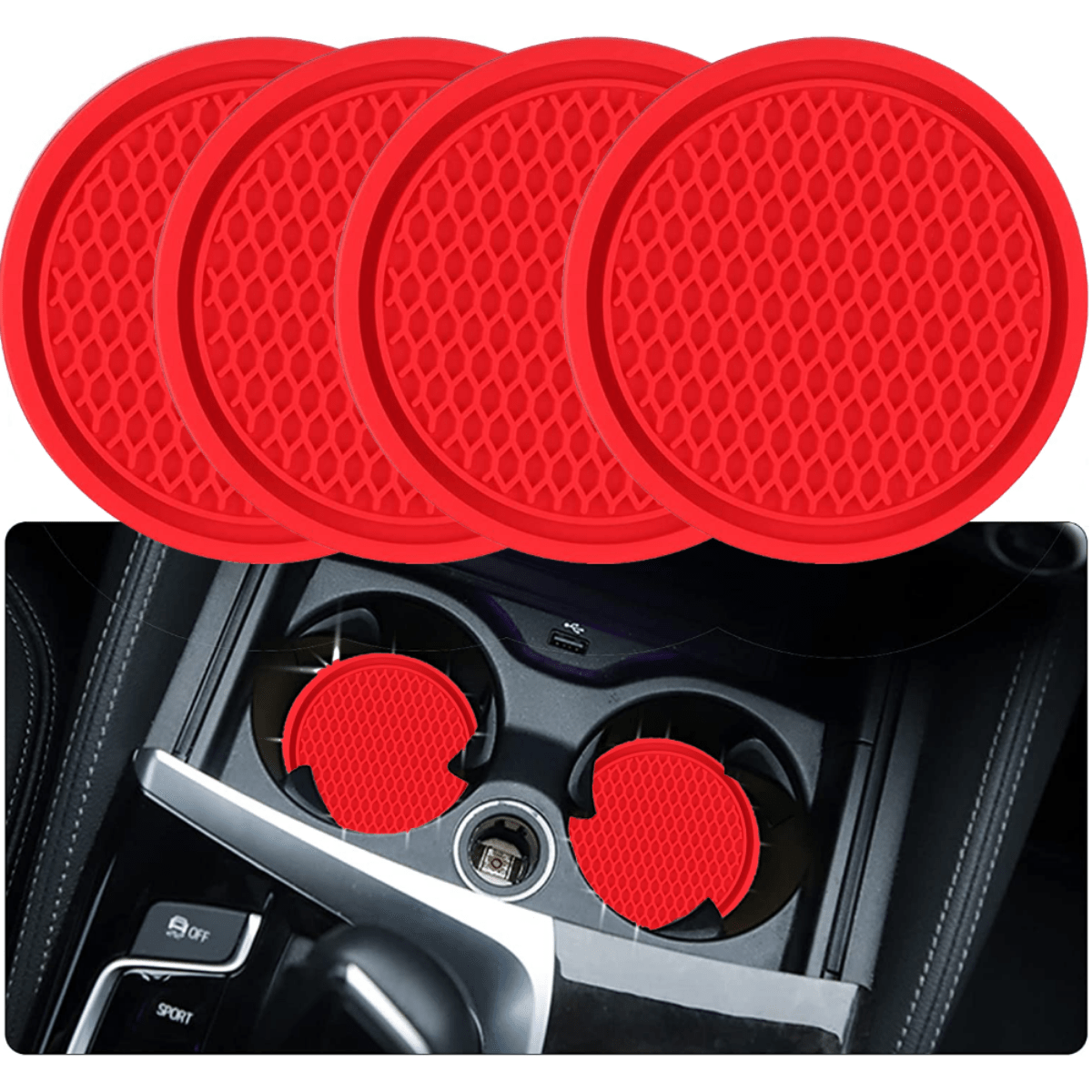 Upgrade Your Car Interior With 4 Nonslip Cup Holders, Suitable For