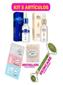 Skin Care Routine Kit 1 Rice Exfoliating Soap + 1 Hyaluronic Acid + 1 Rice Serum + 1 Jade Roller + 1 Mask 3 Steps Blackhead Remover 5 Pieces Skin Care - one-size - View 1