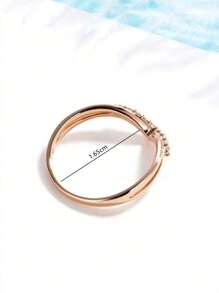 1 件个性化镀玫瑰金 925 纯银心形方晶锆石细节戒指，适合女性情人节、妈妈、母亲、母亲节、礼物