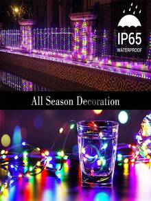 1pc 5m/10m Led Fairy Lights String With Remote Control, Waterproof, Usb Powered For Holiday Home Indoor Parties, Garden Decor Lighting - Multicolor - View 5