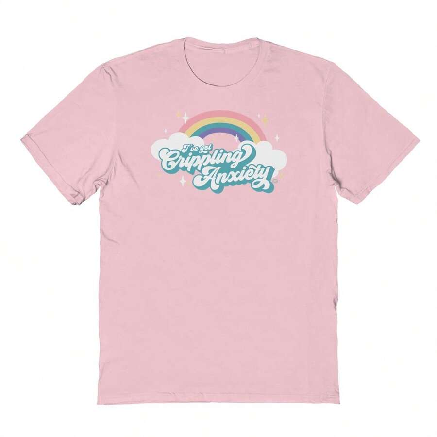 Nearly There Crippling Anxiety Graphic Light Pink Unisex Cotton Short-Sleeve T-Shirt - Hồng - Xem 1