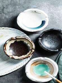 Black Asymmetric Ashtray Creative Design - Black - View 4