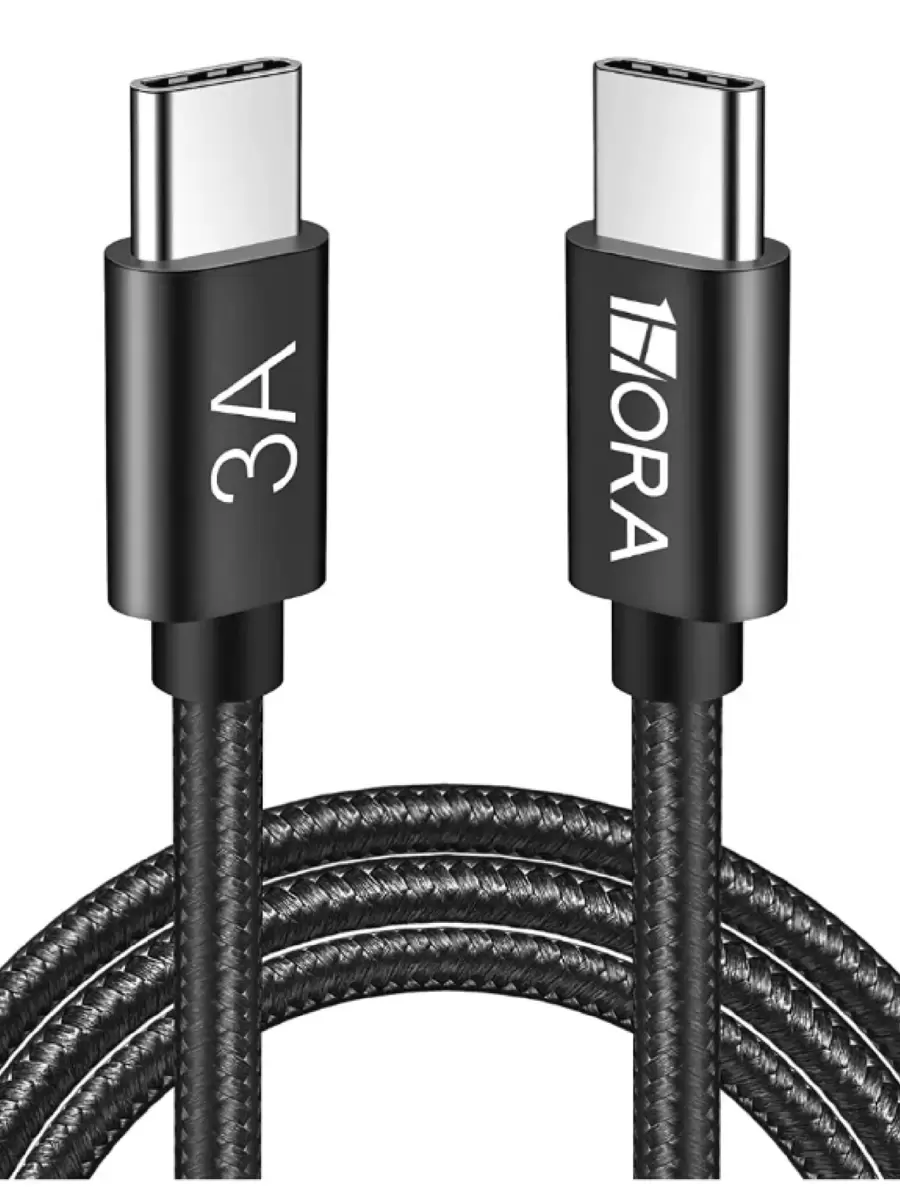 Cable Tipo C 2m A Tipo C A  3a Turbo Carga Rapida - Negro - Ver 1