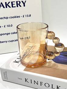 1pc 小众 Ins 饮用水杯高级感咖啡杯牛奶杯高颜值玻璃泡泡杯 - 黑色 - 查看 8