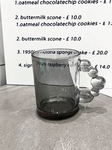 1pc 小众 Ins 饮用水杯高级感咖啡杯牛奶杯高颜值玻璃泡泡杯 - 黑色 - 查看 1