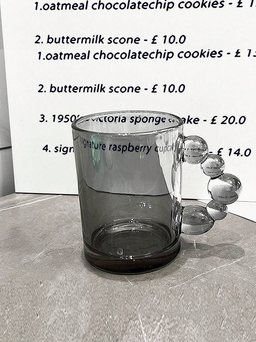 1pc 小众 Ins 饮用水杯高级感咖啡杯牛奶杯高颜值玻璃泡泡杯 - 黑色 - 查看 1