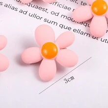 5入組粉色的小花髮夾適用於兒童 - 紅色 - 查看 3