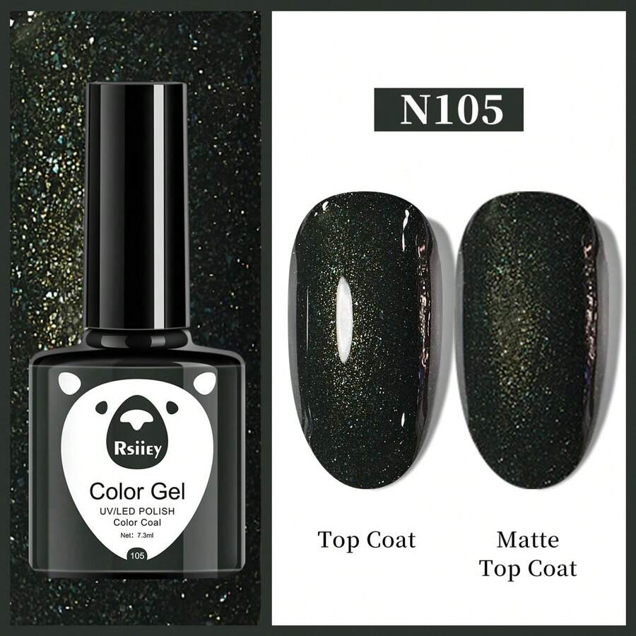 XEIJAYI 1 Bottle Gel Nail Polish, Popular Series Gel Manicure, 141 Vibrant Colors, Suitable For All Seasons - UV/LED Removable Semi-Permanent Nail Polish, Suitable For DIY Nail Art Design, Gift For Women - 橄欖綠 - 查看 1