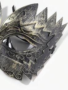 1pc Antique Gold Decorated Unique Carved Saw-tooth Style Mask, Perfect For Party And Dancing - Gold - View 3