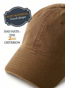 Unisex Vintage Washed Unstructured Baseball Cap Adjustable Dad Hat - Brown - View 4